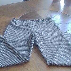 Checked Stretch Ponte Pants - Gray